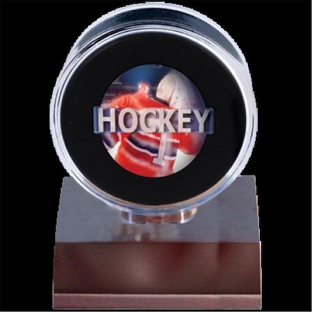 Caseys Wood Hockey Puck Holder - Dark Wood 7442781677